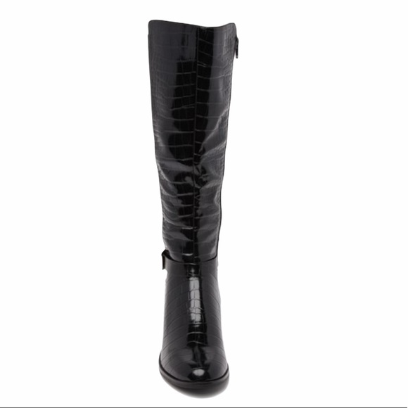 NWOT Aldo Hoiclya Croc Embossed Knee Hi Boots - Picture 3 of 11